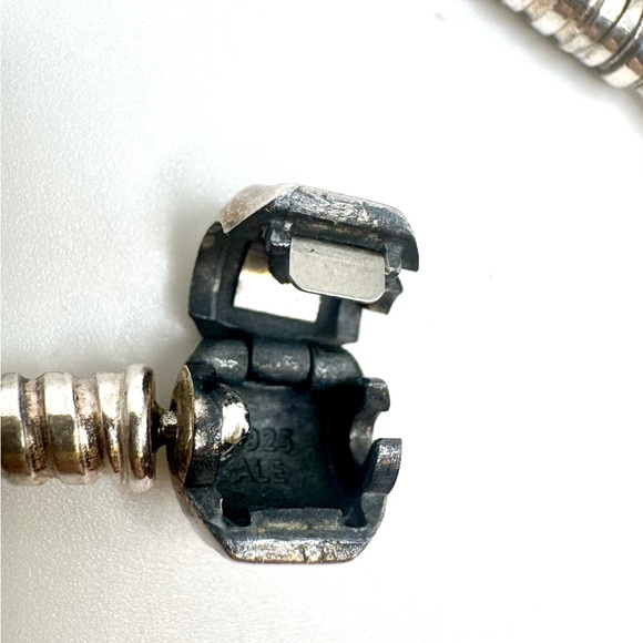 Pandora ALE Sterling Silver Moments Snake Chain Barrel Clasp Bracelet - Picture 3 of 4